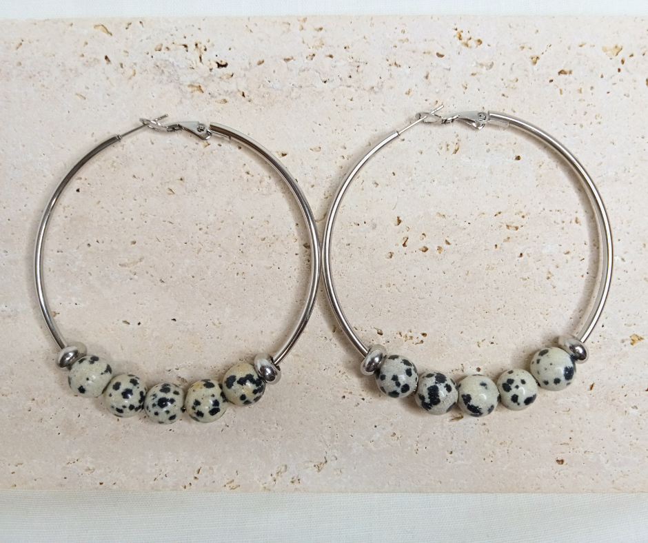 Gemstone Hoop Earrings