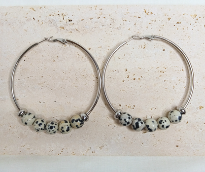 Gemstone Hoop Earrings