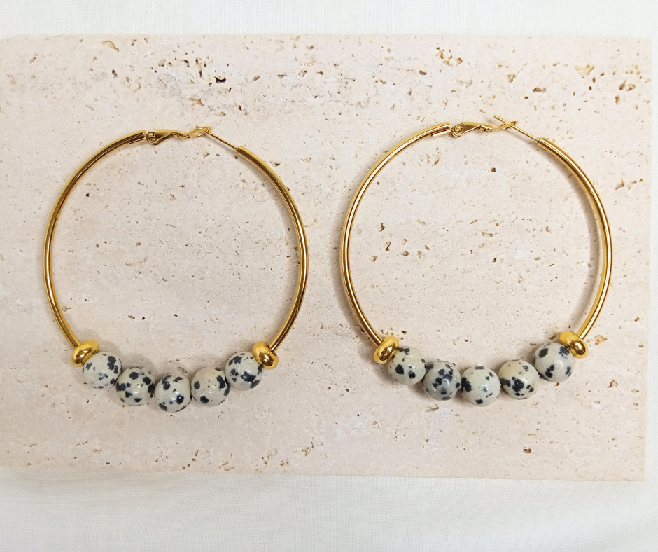 Gemstone Hoop Earrings