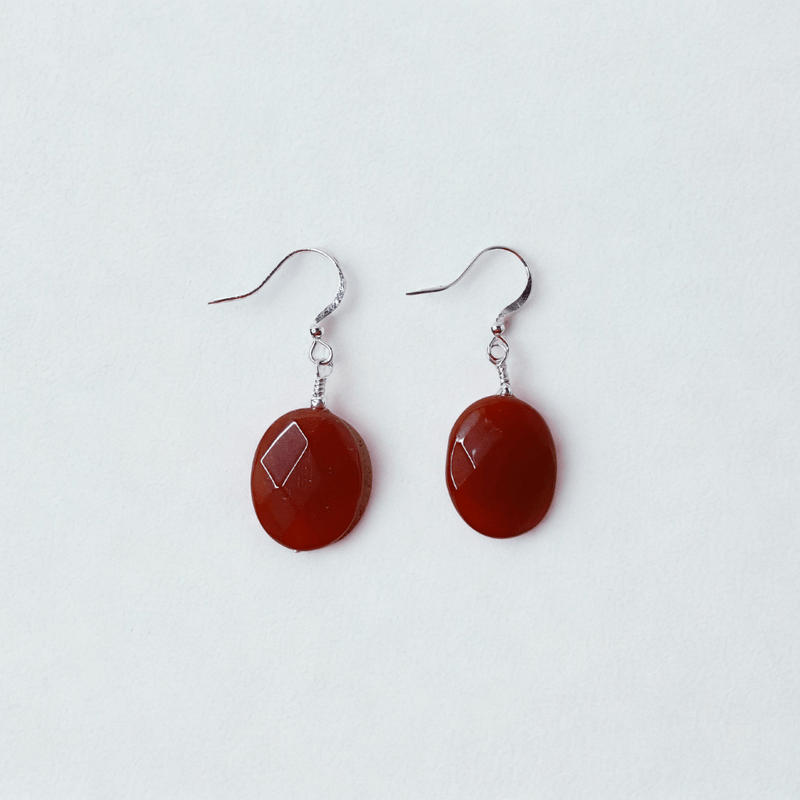 Carnelian Silver Earrings