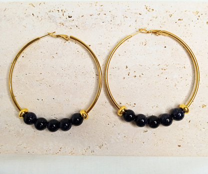 Gemstone Hoop Earrings