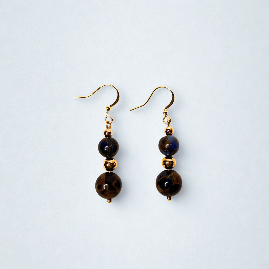 Blue Luxe Impression Earrings