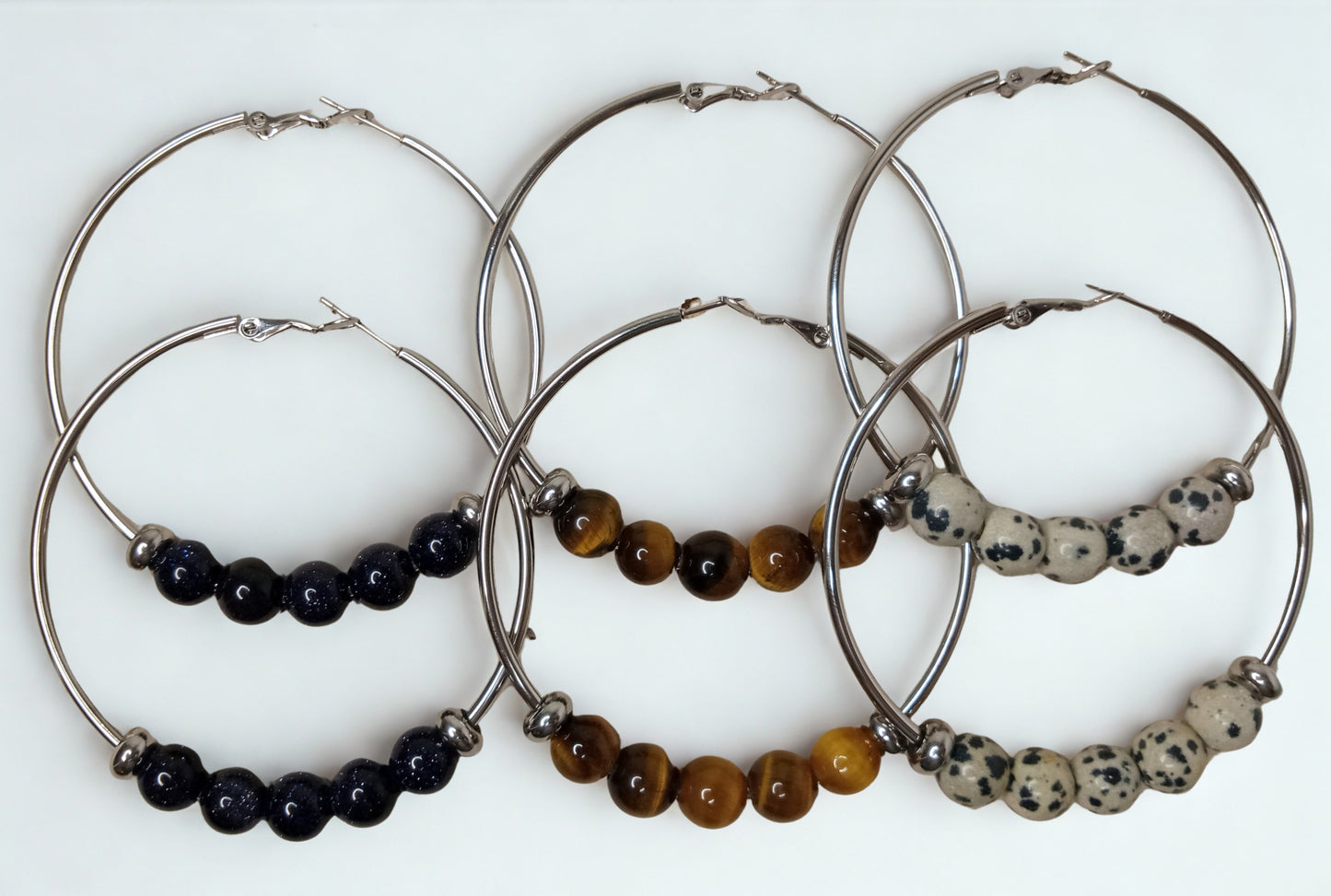 Gemstone Hoop Earrings