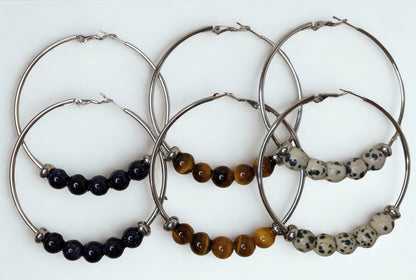 Gemstone Hoop Earrings