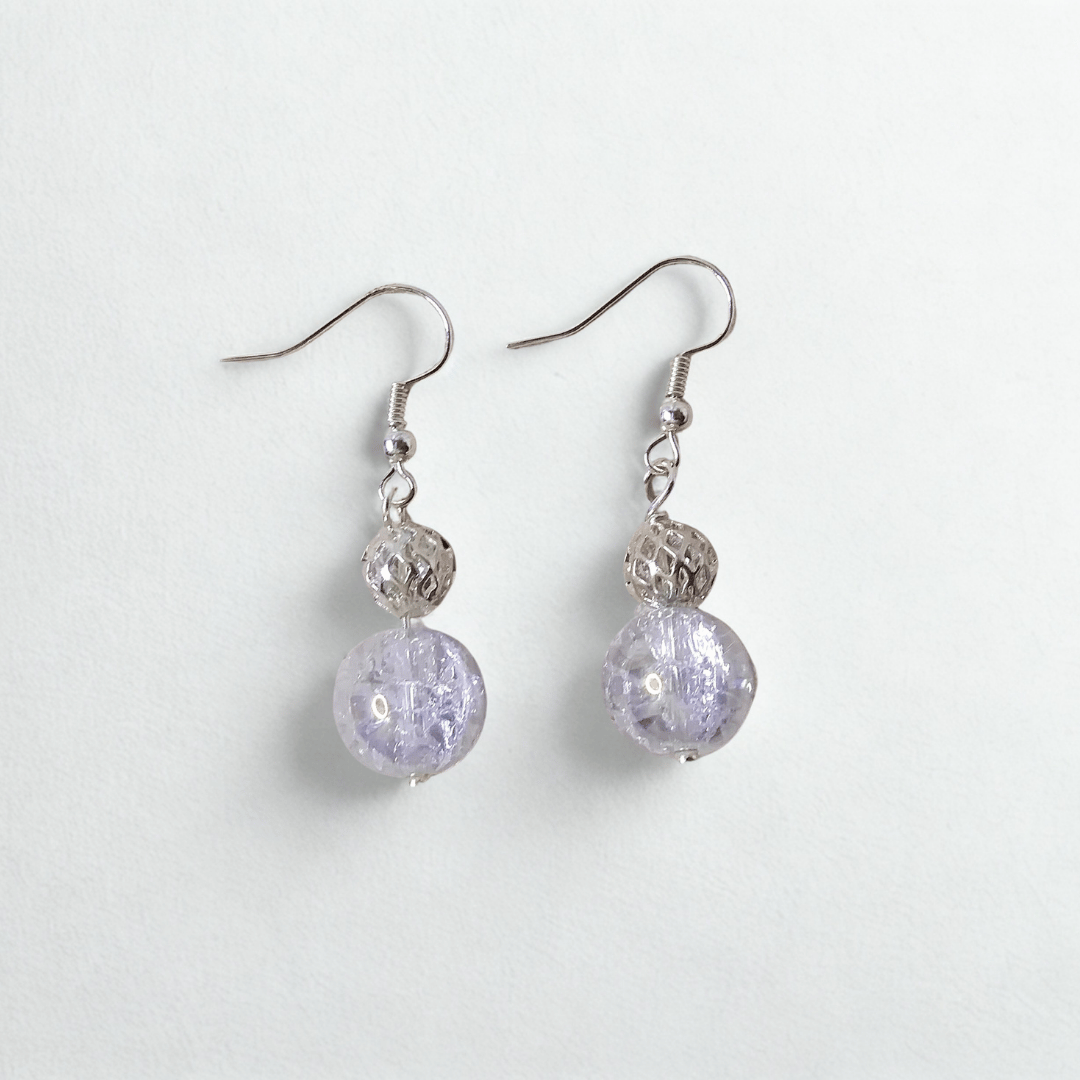 Silver Globe Earrings