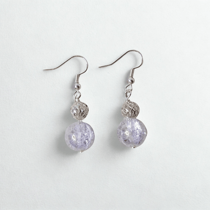 Silver Globe Earrings