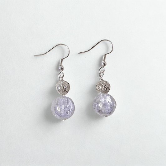 Silver Globe Earrings