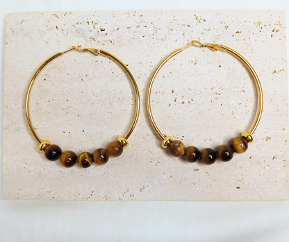 Gemstone Hoop Earrings