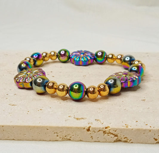 Metallic Flower Bracelet