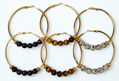 Gemstone Hoop Earrings
