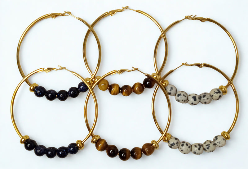 Gemstone Hoop Earrings