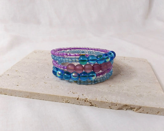 Purple and Blue memory wire bracelet